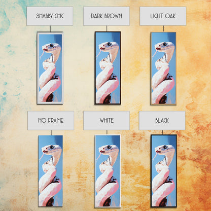 Coiled Snake, Wildlife Wall Art, Nature Print, Modern Animal Art, Framed Canvas Print, Boho Home Decor, Unique Statement Piece