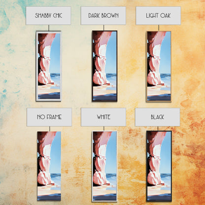 Rock Arch, Coastal Wall Art, Ocean Landscape, Nautical Home Decor, Framed Canvas Print, Minimalist Nature Art, Beach House Style