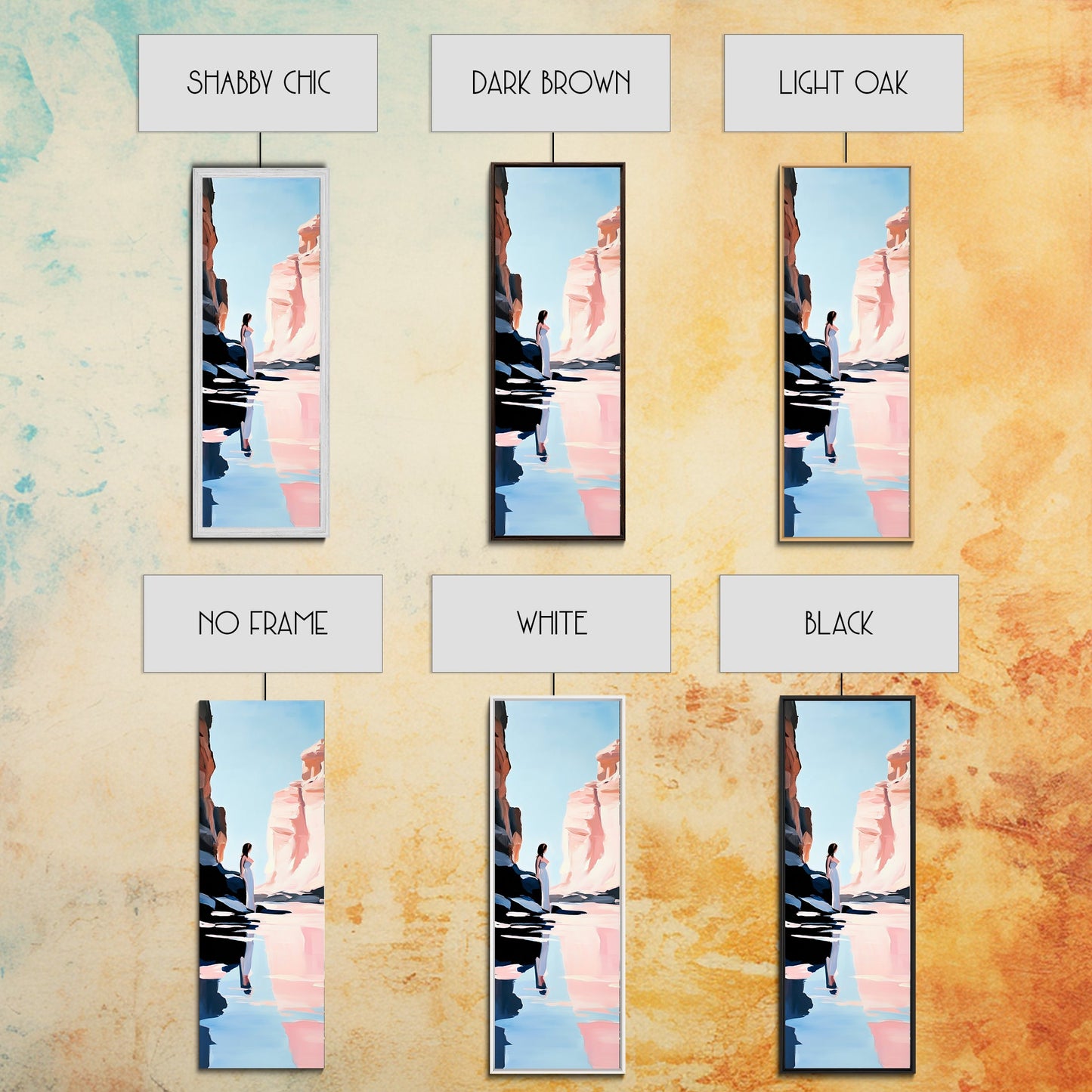 Desert Serenity, Soft Pastel Wall Art, Minimalist Landscape, Boho Art, Southwest Decor, Nature Painting, Living Room Canvas Print