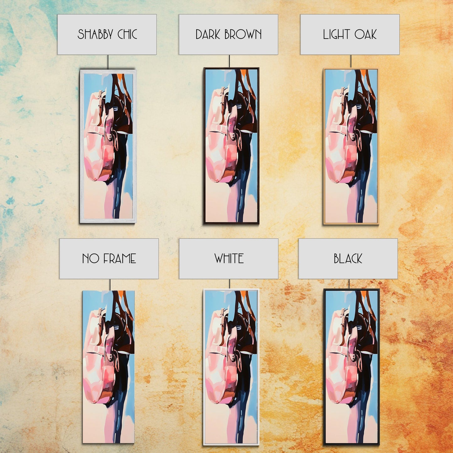 Travel in Style, Chic Handbag Painting, Modern Fashion Decor, Soft Pastel Aesthetic, Minimalist Wall Art, Elegant Home, Canvas Print