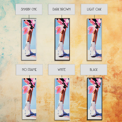 White Cowboy Boots, Boho Fashion, Stylish Art, Framed Canvas Print, Western Wall Decor, Country Chic, Dressing Room Artwork, Gift Idea