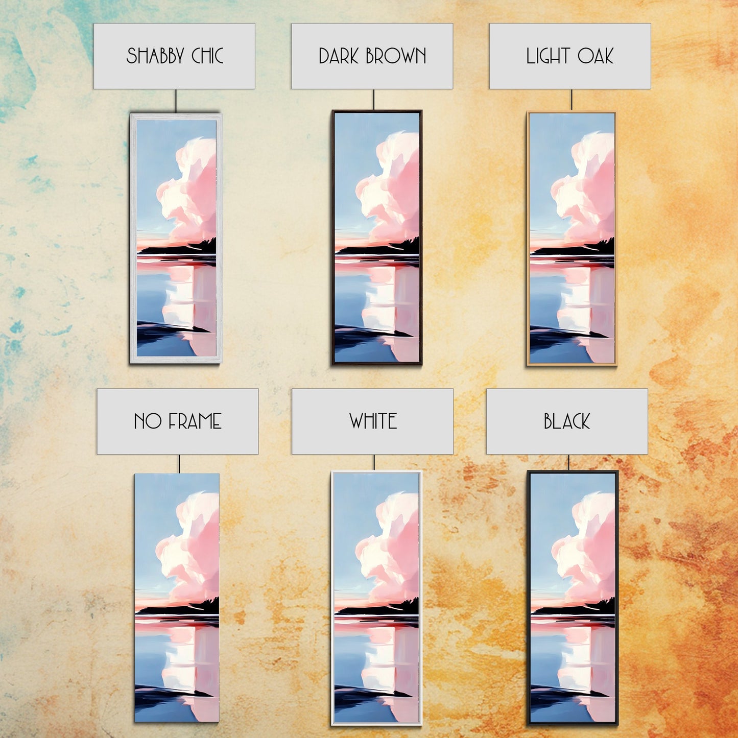 Sunset Reflection, Coastal Wall Art, Abstract Beach Painting, Serene Ocean View, Boho Decor, Canvas Print, Bedroom Wall Art, Office Art