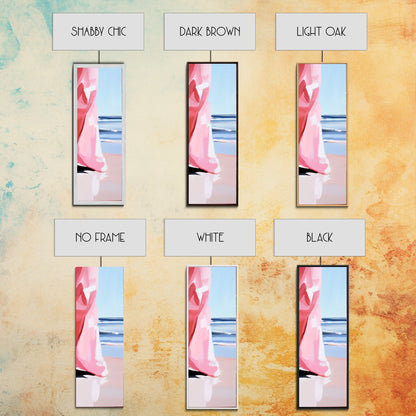 Windswept Dress, Ocean Breeze Art, Soft Pastel Coastal Decor, Feminine Beach Aesthetic, Modern Abstract Art, Canvas Print, Bedroom Wall Art