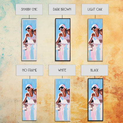 Ski Girl, Winter Adventure, Sporty Aesthetic, Snowy Mountain Art, Outdoor Enthusiast Gift, Framed Canvas Print, Modern Wall Decor