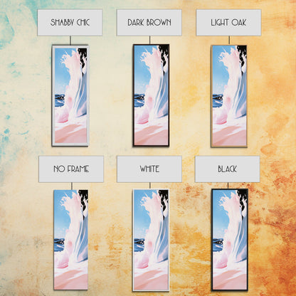 Ocean Wave, Beach Movement, Coastal Energy, Soft Pink Blue Seascape, Surf Lover Art, Modern Framed Canvas Print, Relaxing Wall Decor