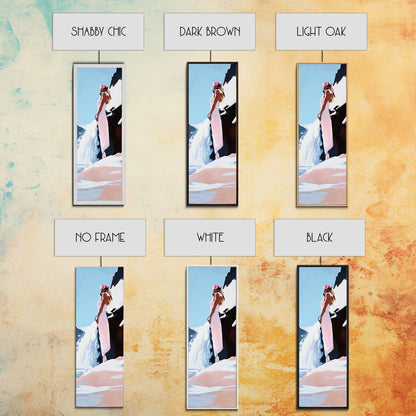 Woman in Nature, Ocean View, Beach Scene, Canvas Print, Romantic Art, Soft Aesthetic, Minimalist Wall Art, Feminine Energy, Serene Mood