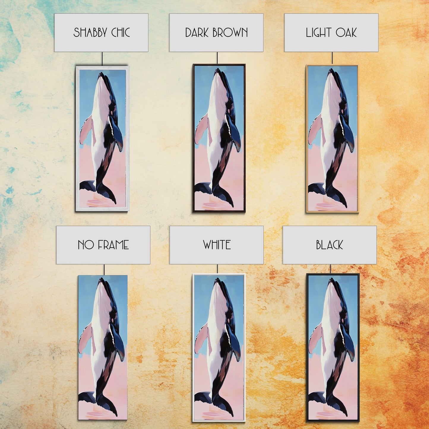 Jumping Whale, Ocean Waves, Marine Life, Canvas Print, Nautical Wall Art, Beach House Decor, Blue Coastal Art, Living Room Wall Art