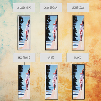 Woman On Cliff, Boho Wall Art, Feminine Canvas Print, Minimalist Decor, Dreamy Aesthetic, Coastal Style, Nature Art, Peaceful Decor