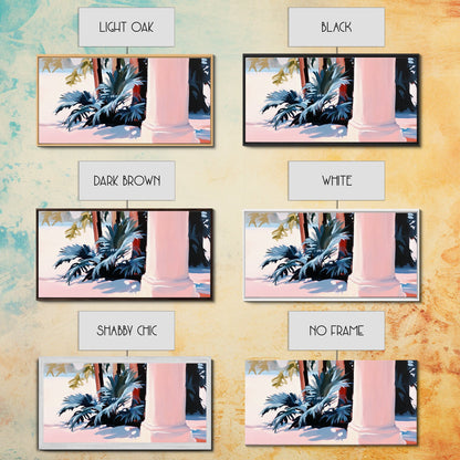 Palm Tree Painting, Coastal Tropical Art, Minimalist Summer Aesthetic, Soft Pastel Beach Decor, Boho Home Wall Art, Canvas Print