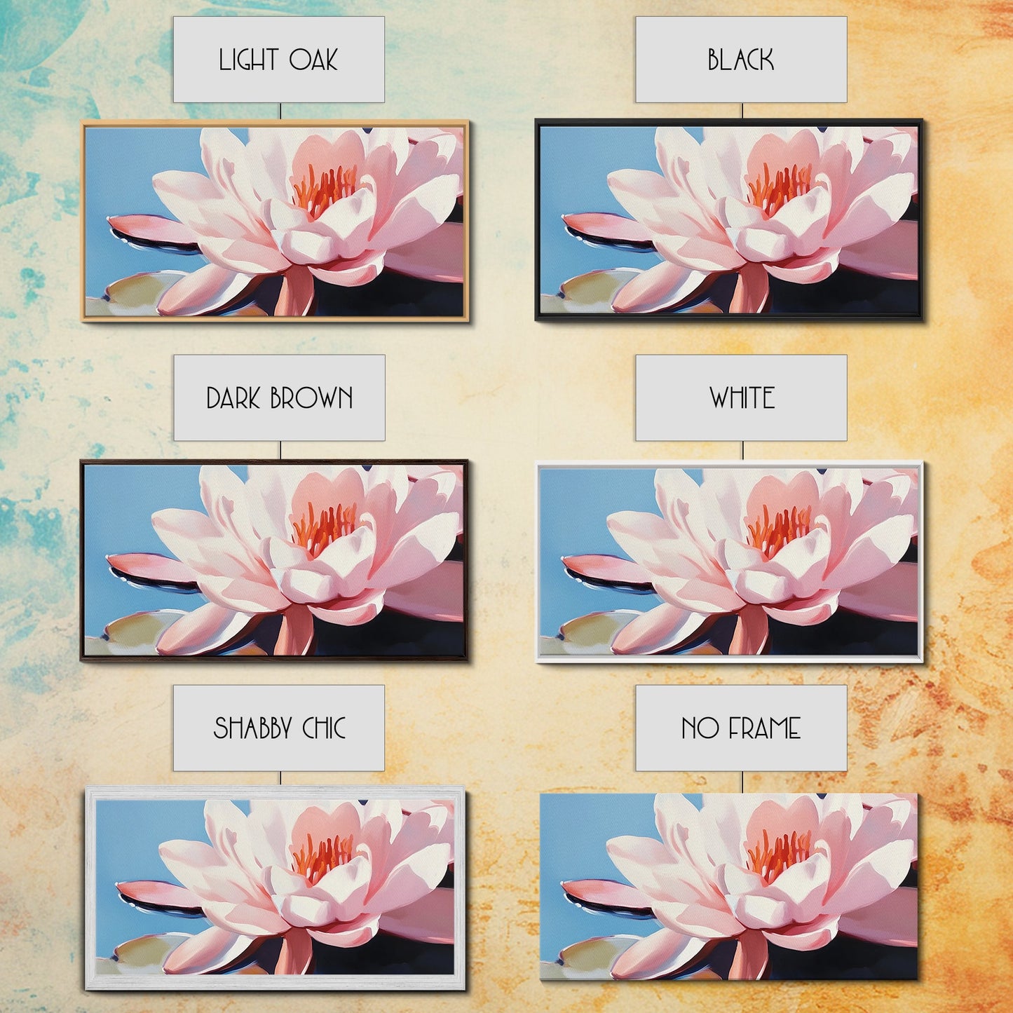 Seerosenblüte, florales Wandbild, Zen-Botanischer Druck, minimalistische Naturdekoration, moderne, ruhige Kunst, Leinwanddruck fürs Badezimmer