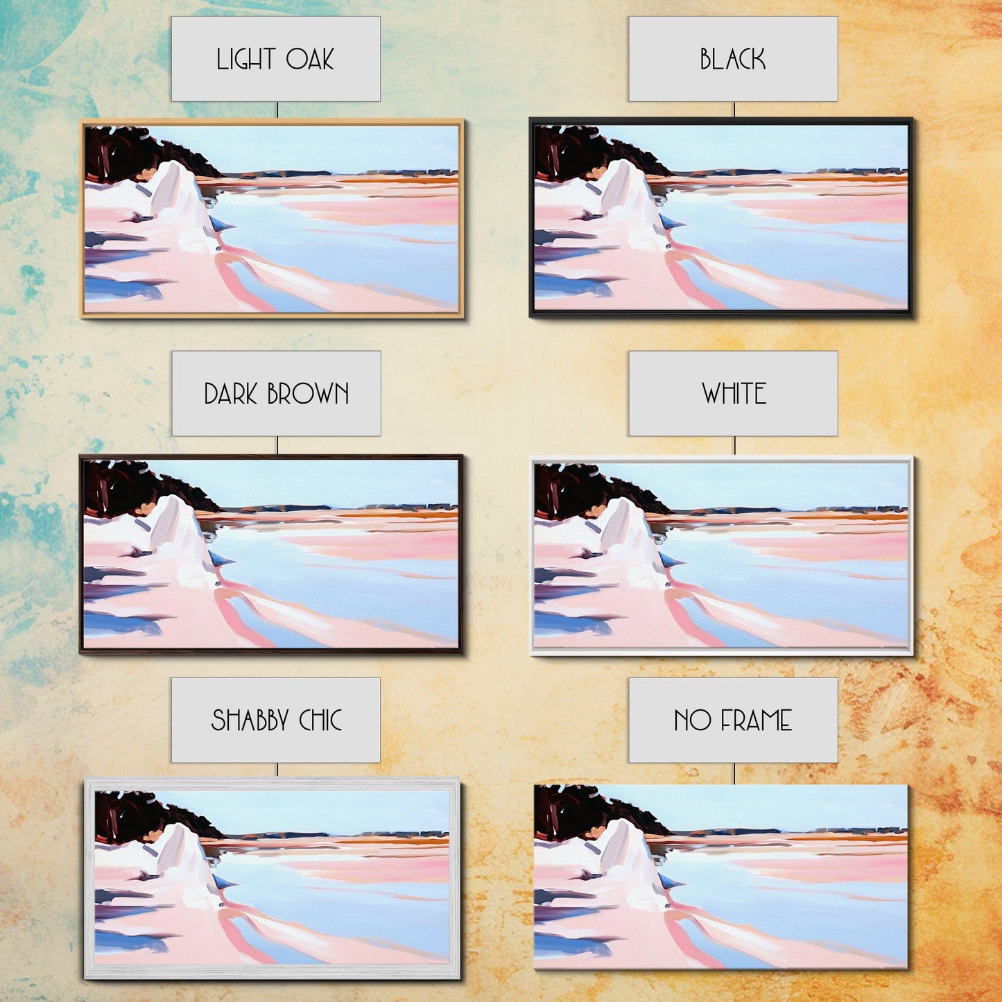 Klippen, Wasser, Spiegelung, Leinwanddruck, Küstenkunst, zeitgenössisches Seestück, Küstenansicht, Pastelllandschaft, Meeresdekor