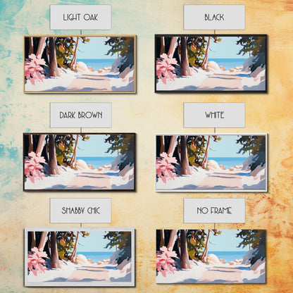 Woodland Path, Lakeside Retreat, Nature Escape, Canvas Print, Rustic Wall Art, Cabin Decor, Landscape Painting, Outdoor Serenity