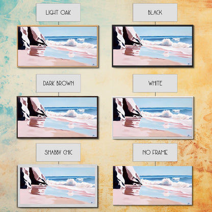 Ocean Waves, Seascape Painting, Beach Aesthetic, Coastal Home Art, Relaxing Seashore, Minimalist Art, Canvas Print, Bathroom Decor