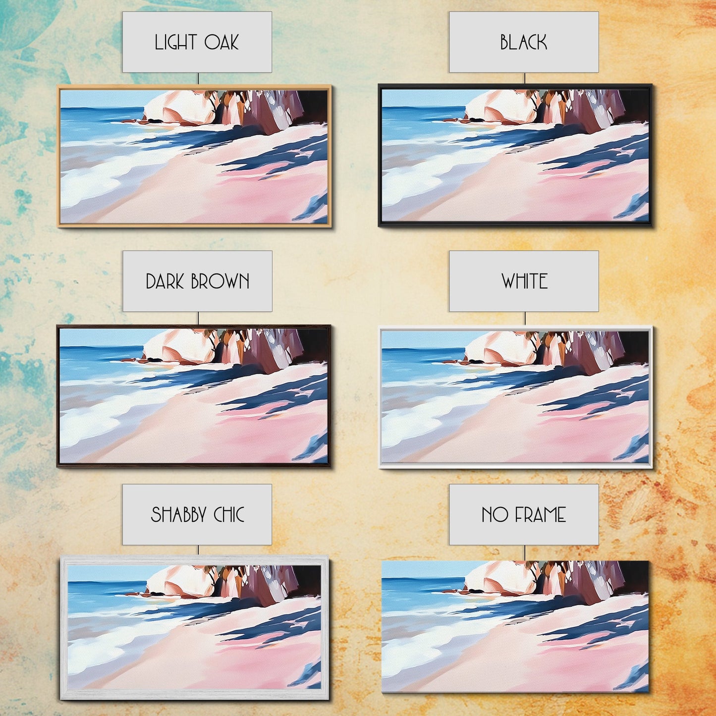 Meeresküste, Felsstrand, blaue Wellen, Leinwanddruck, moderne Küstenkunst, Strandhausdeko, Wandbild fürs Wohnzimmer, minimalistisches Meeresbild