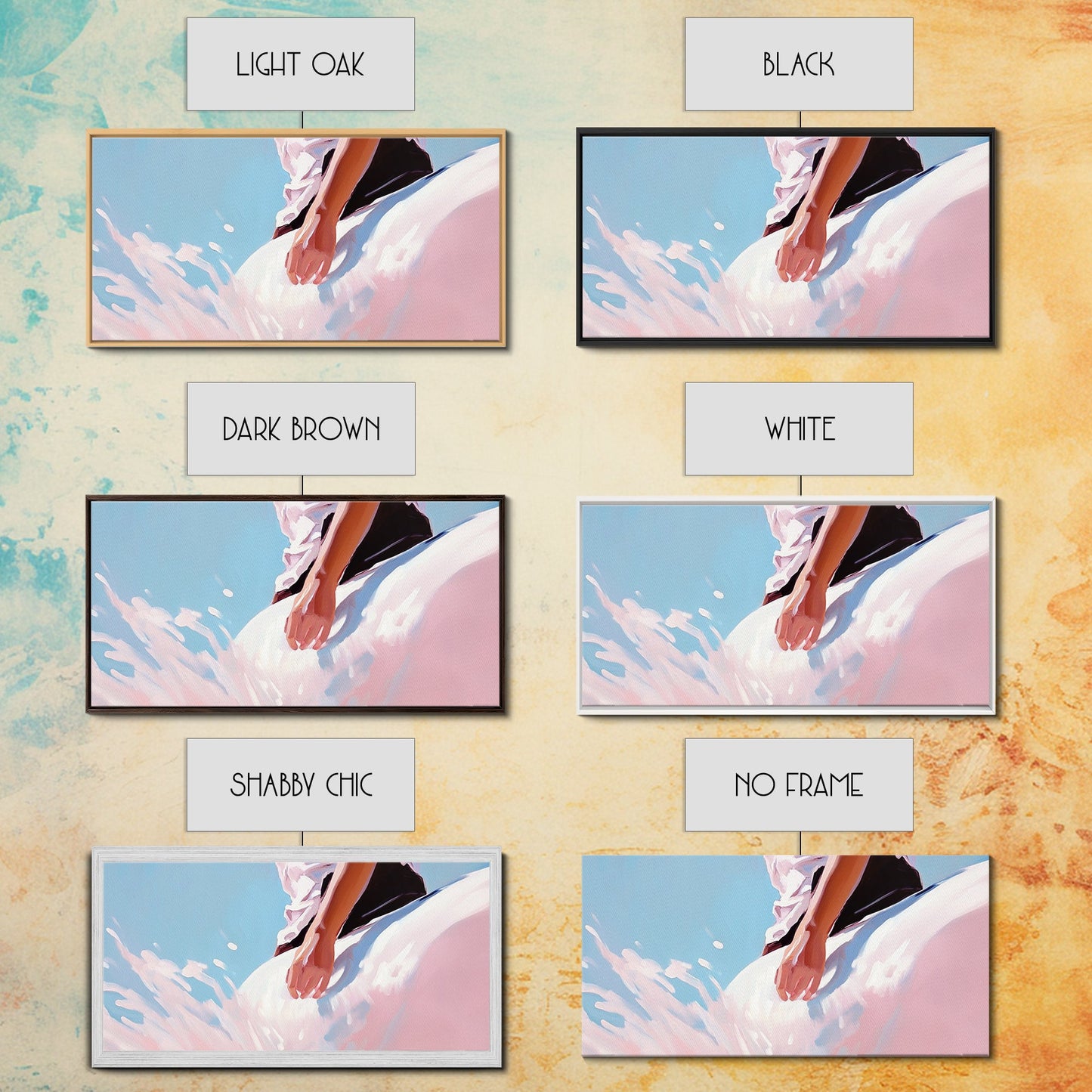 Meeresbrise, surrealer Farbtupfer, Küstenästhetik, moderne Strandkunst, nautische Dekoration, Wandkunst fürs Schlafzimmer, verträumte Pastellkunst, Leinwanddruck