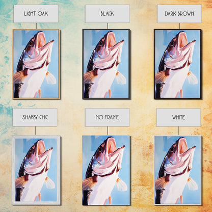 Bass Fish, Fishing Wall Art, Nautical Decor, Sport Fishing, Canvas Print, Coastal Home, Lake House Decor, Rustic Cabin, Ocean Inspired