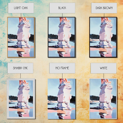 Pink Ice, Abstract, Winter Wall Art, Modern Home Decor, Pastel Landscape, Nature Inspired, Contemporary Art, Framed Canvas Print