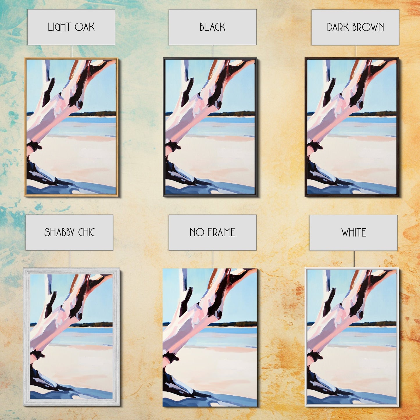 Pink Tree, Abstract Nature, Modern Boho Art, Minimalist Wall Decor, Framed Canvas Print, Living Room Wall Art, Pastel Home Decor