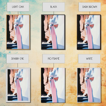 Canyon Serenity, Earthy Landscape, Nature Inspired Art, Warm Neutral Tones, Rustic Minimalist Style, Framed Canvas Print