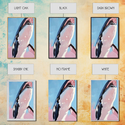 Majestic Whale, Ocean Wonder, Marine Life Art, Contemporary Animal Painting, Coastal Decor, Nautical Wall Art, Framed Canvas Print