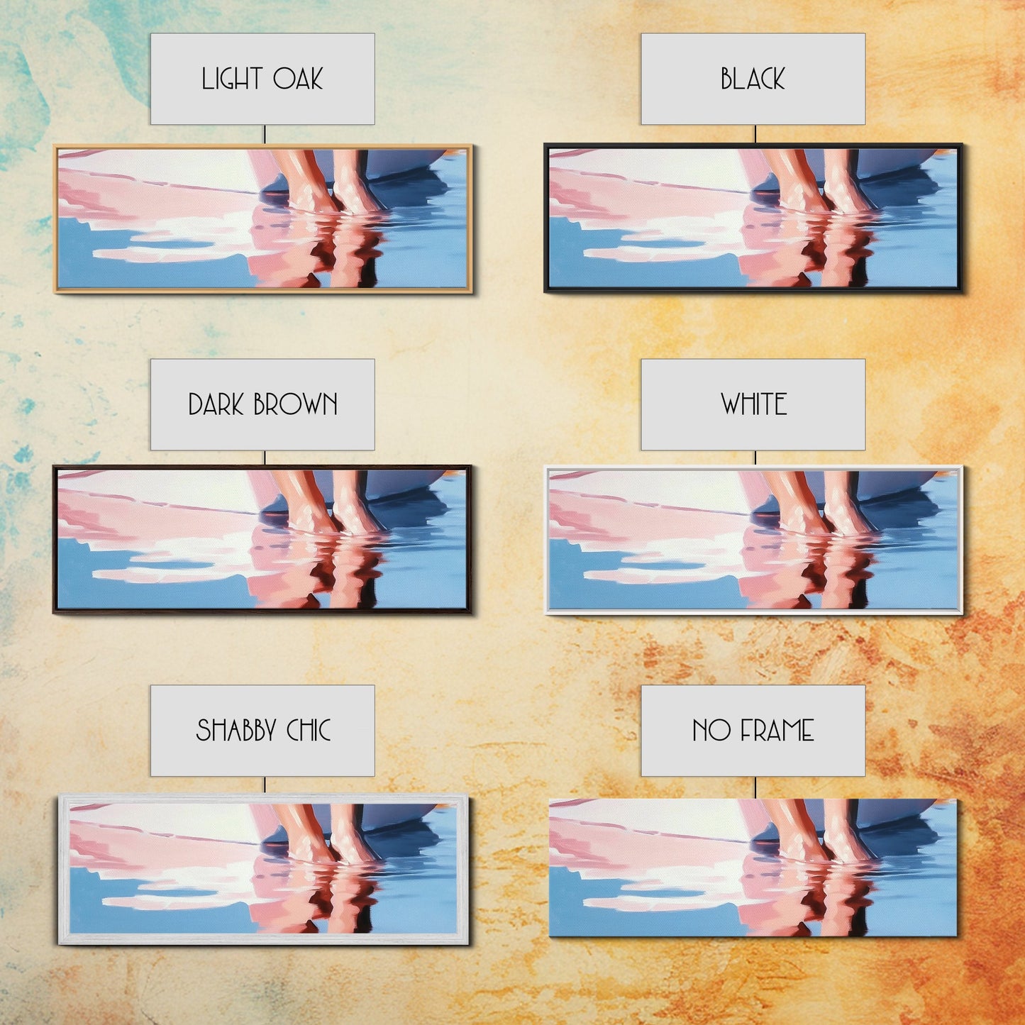 Beach Reflections, Sunset Art, Coastal Wall Decor, Canvas Print, Pastel Seascape, Ocean Painting, Bedroom Wall Art, Beach Art