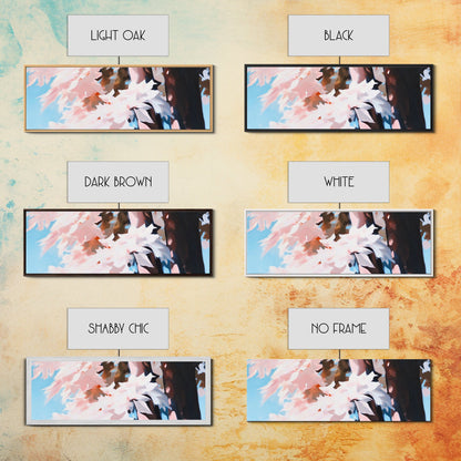 Pink Blossoms, Spring Wall Art, Boho Art, Feminine Aesthetic, Framed Canvas Print, Bedroom Decor, Soft Pastel Art, Nature Painting