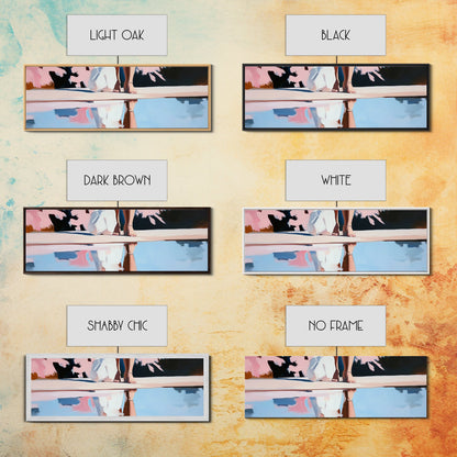 Reflection Beauty, Elegant Aesthetic, Nature Painting, Romantic Minimalism, Framed Canvas Print, Living Room Decor, Feminine Artwork