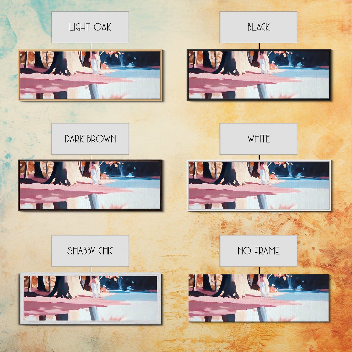 Woman, Flowing Dress, Forest Reflection, Framed Canvas Print, Feminine Wall Art, Dreamy Home Decor, Nature Inspired, Romantic Aesthetic