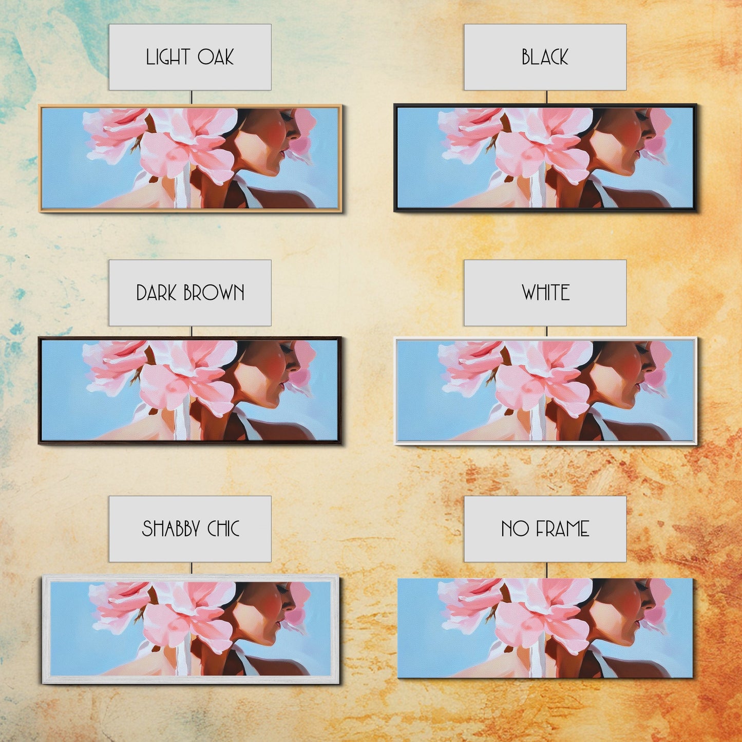 Floral Woman, Feminine Beauty, Elegant Portrait, Boho Canvas Print, Bedroom Wall Art, Modern Aesthetic, Pastel Pink Home Decor