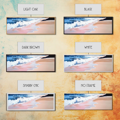 Tropical Shore, Waves Crashing, Serene Ocean, Coastal Canvas Print, Living Room Wall Art, Nautical Decor, Minimalist Beach Art