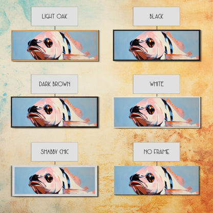 Vibrant Fish, Ocean Life, Marine Art, Framed Canvas Print, Coastal Wall Decor, Nautical Living Room Art, Tropical Fish Painting