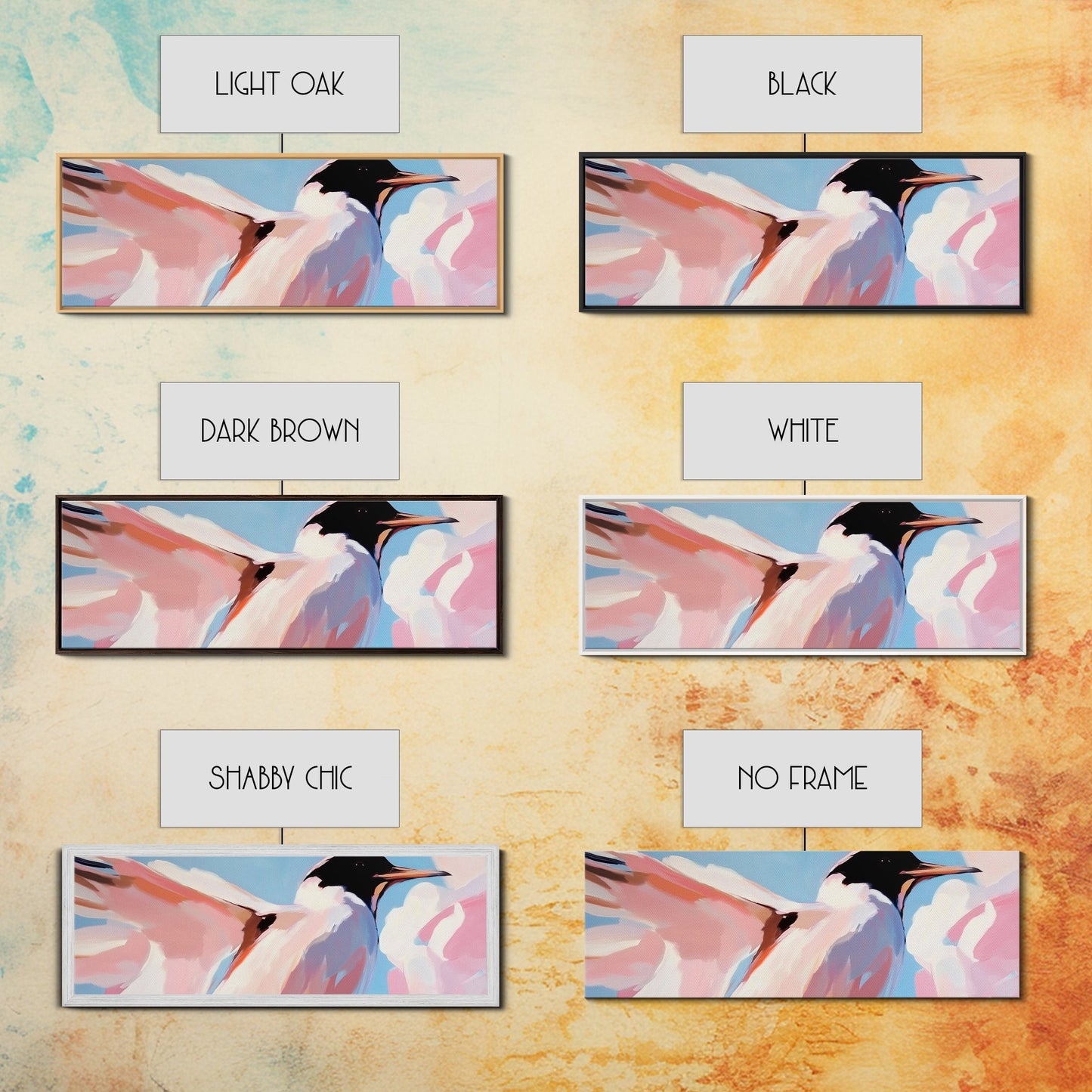 Soaring Seabird Art, Coastal Bird Print, Minimalist Wildlife Art, Pastel Sky Painting, Large Canvas Print, Beach House Decor, Bedroom Art