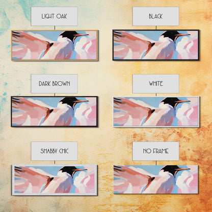 Soaring Seabird Art, Coastal Bird Print, Minimalist Wildlife Art, Pastel Sky Painting, Large Canvas Print, Beach House Decor, Bedroom Art