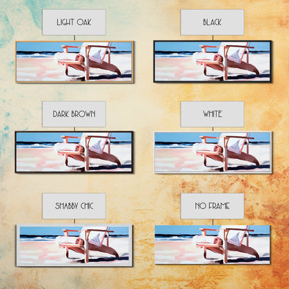 Beach Chair, Coastal Relaxation, Vacation Home Art, Canvas Print, Seaside Aesthetic, Minimalist Beach Painting, Soft Pastel Art