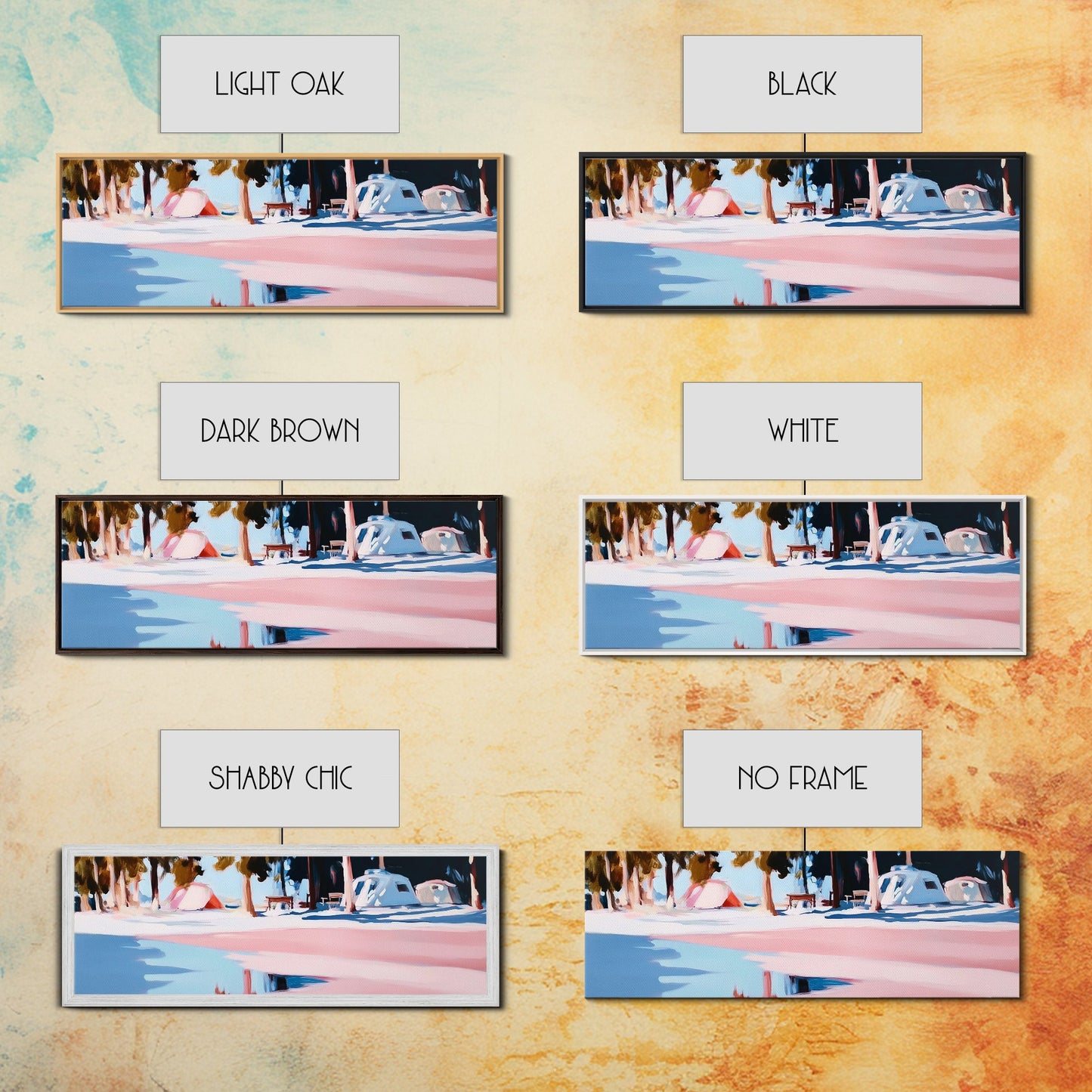 Camping Scene, Nature Landscape, Outdoor Adventure Art, Framed Canvas Print, Rustic Cabin Decor, National Park Wall Art, Minimalist Art