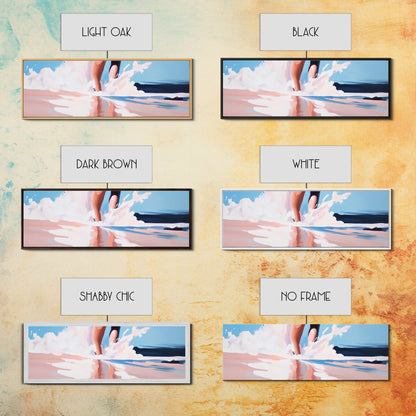 Waves and Feet, Coastal Wall Art, Ocean Art, Beach Lover Gift, Seascape Painting, Framed Canvas Print, Modern Living Room Decor