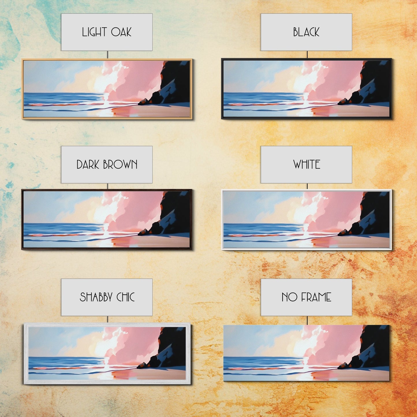 Ocean Sunset, Serene Beach, Coastal Decor, Canvas Print, Dreamy Seascape, Living Room Wall Art, Pastel Wall Art, Relaxing Artwork