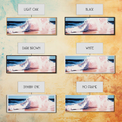 Ocean Wave, Coastal Splash, Beach House Wall Art, Framed Canvas Print, Serene Seascape, Blue Aesthetic, Nautical Home Decor