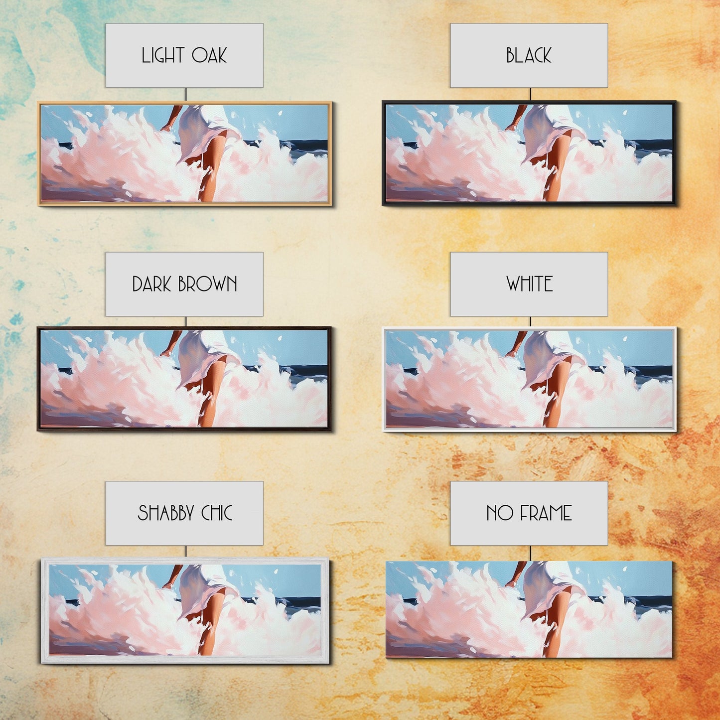 Woman in Waves, Coastal Elegance, Romantic Beach Art, Canvas Print, Ocean Aesthetic, Dreamy Home Decor, Living Room Wall Art