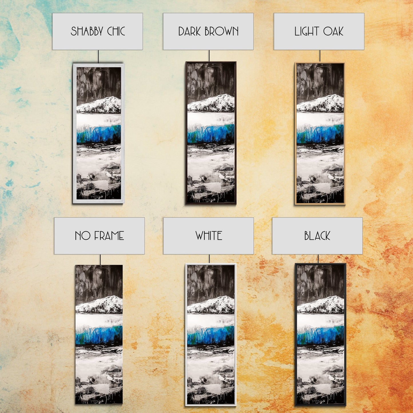 Mountain Reflection, Blue Lake Art, Nature Canvas Print, Black White Wall Art, Landscape Painting, Large Artwork, Minimalist Decor