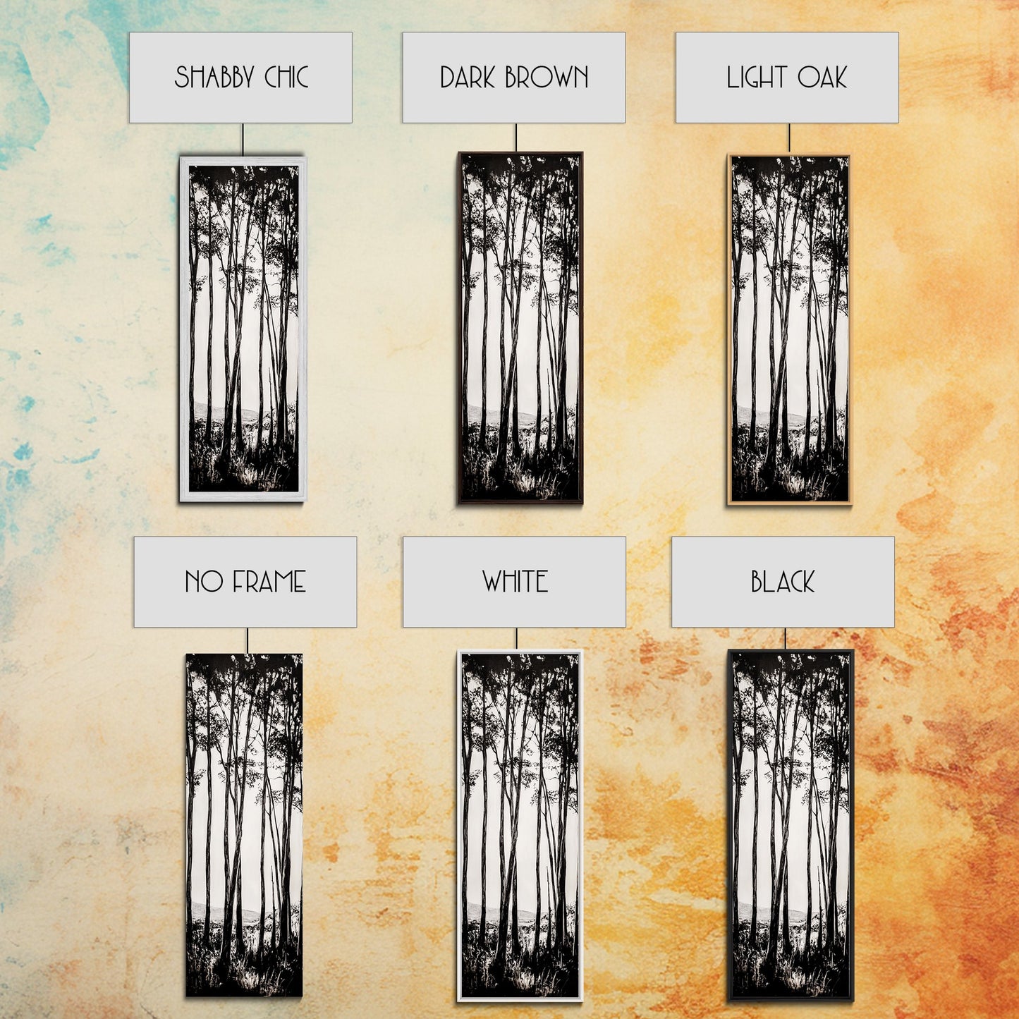 Tall Trees, Monochrome Forest, Tranquil Landscape, Framed Canvas Print, Nature Wall Art, Rustic Cabin Decor, Modern Minimalist Art