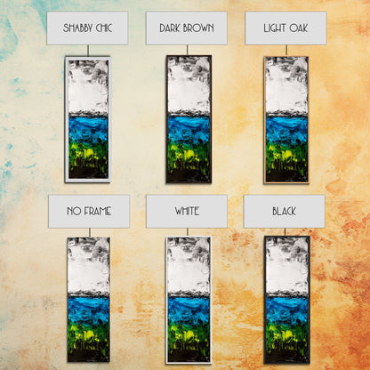 Serene Waters, Minimalist Landscape, Black and White Painting, Framed Canvas Print, Modern Wall Art, Tranquil Home Decor, Living Room Art