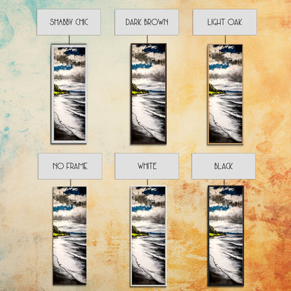 Coastal Shoreline, Blue and Green Art, Beach Wall Art, Ocean Canvas Print, Nautical Home Decor, Large Wall Art, Modern Living Room Art