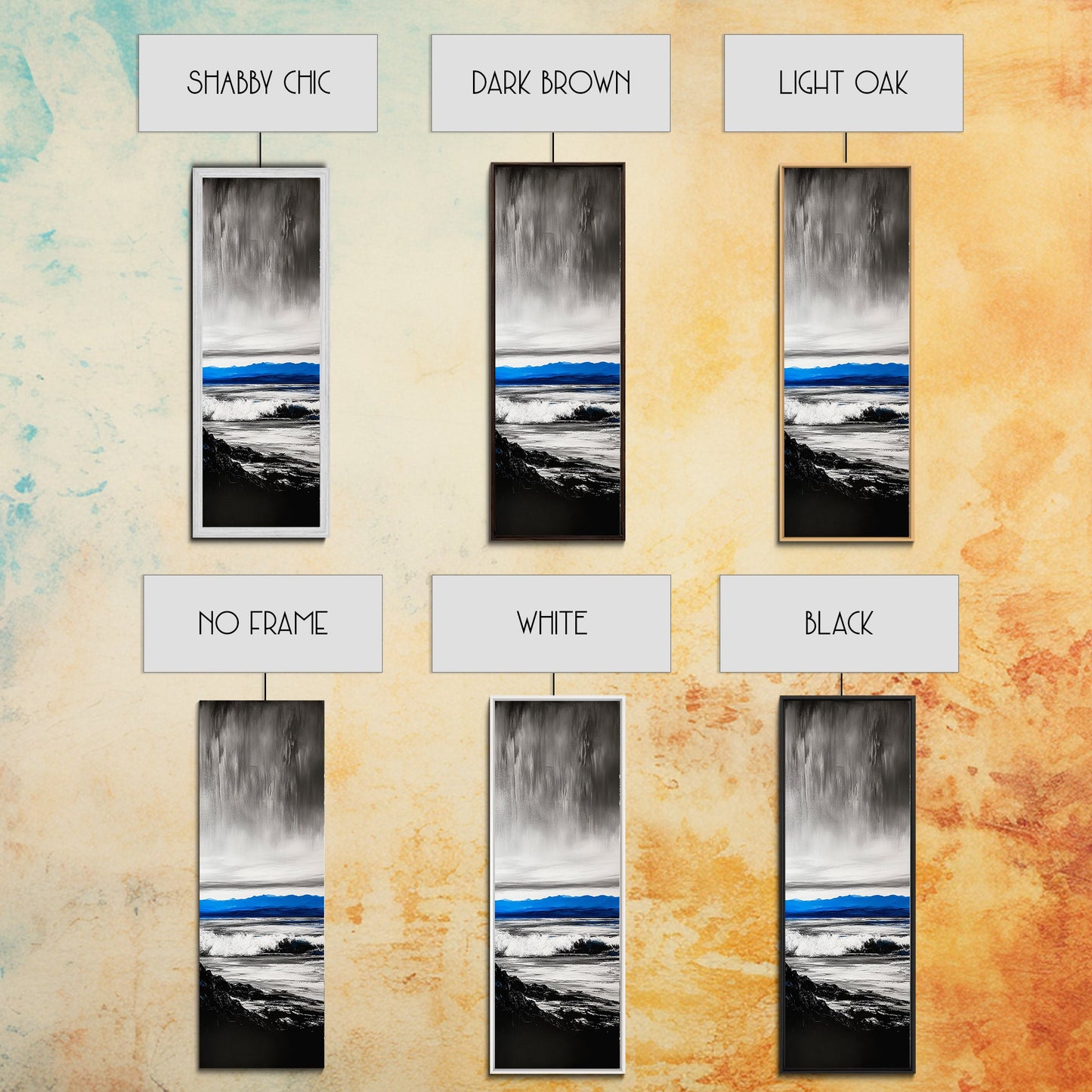 Stormy Waves, Dramatic Seascape, Black and White Art, Framed Canvas Print, Coastal Wall Art, Nautical Home Decor, Minimalist Seascape