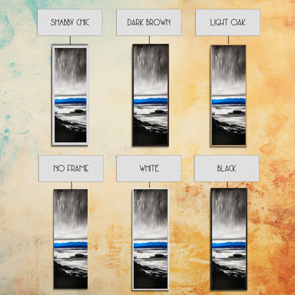 Stormy Waves, Dramatic Seascape, Black and White Art, Framed Canvas Print, Coastal Wall Art, Nautical Home Decor, Minimalist Seascape