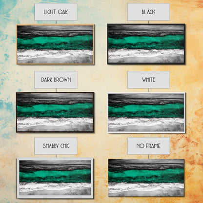 Abstract Ocean, Beach Wall Art, Coastal Decor, Seascape Painting, Modern Home Art, Nautical Decor, Framed Canvas Print, Large Wall Art