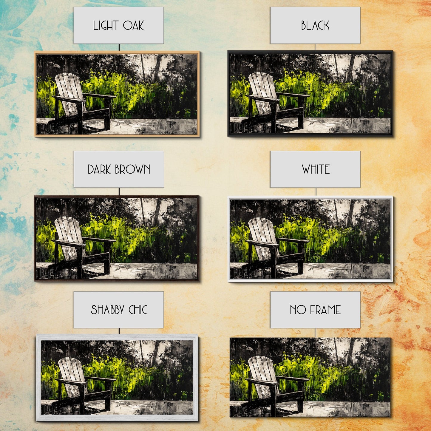 Adirondack Chair, Rustic Decor, Outdoor Art, Nature Print, Cabin Wall Art, Country Home Decor, Farmhouse Wall Art, Framed Canvas Print