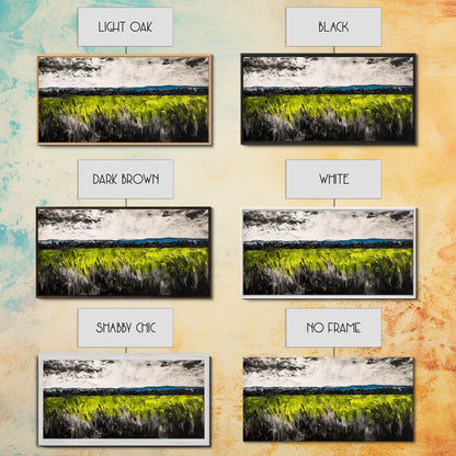 Green Field, Landscape Canvas Print, Nature Wall Art, Minimalist Artwork, Outdoor Scene, Farmhouse Decor, Living Room Wall Art