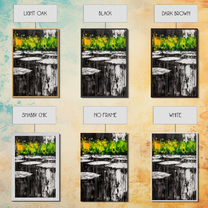 Water Lilies, Abstract Pond Art, Zen Nature Decor, Peaceful Landscape, Serene Greenery, Modern Home Style, Canvas Print, Living Room