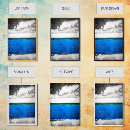 Blue Ocean, Minimalist Seascape, Canvas Print, Beach House Decor, Coastal Wall Art, Modern Abstract, Living Room Art, Nautical Decor